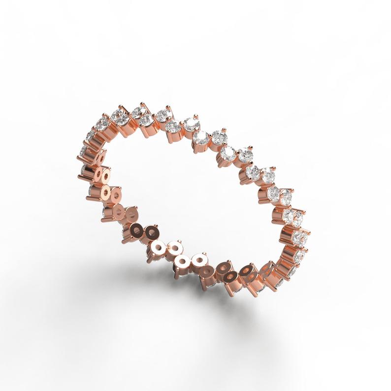 Round Diamond Eternity Wedding Band
