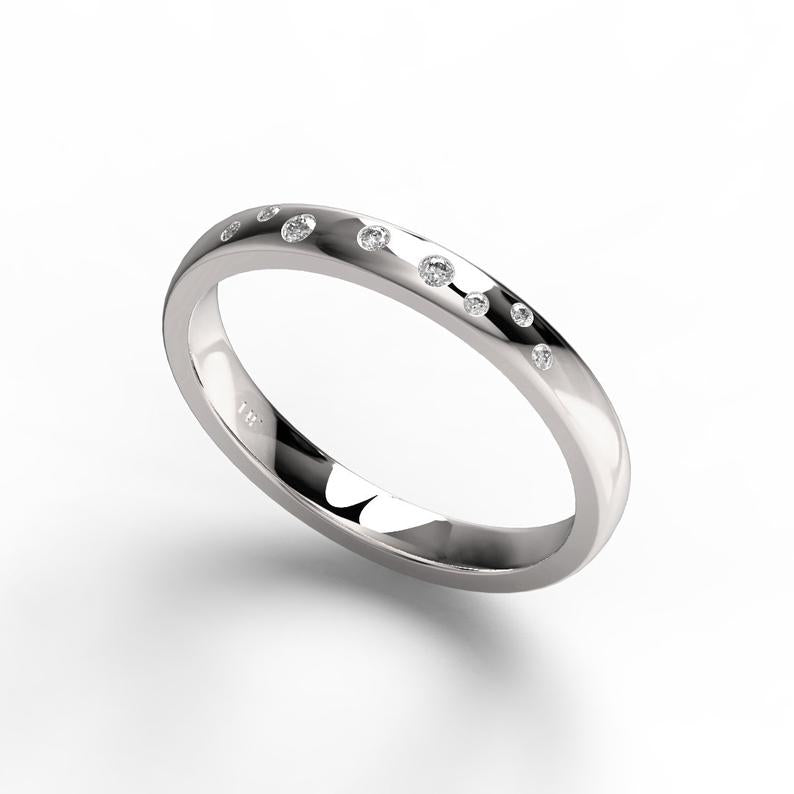 Diamond Flush Round Ring