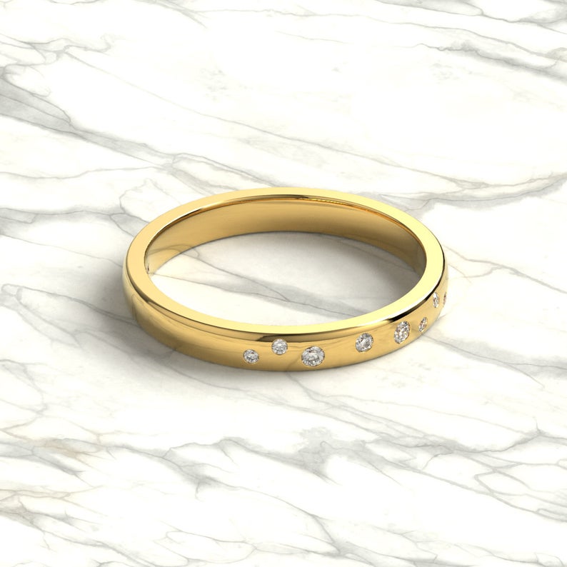Diamond Flush Round Ring
