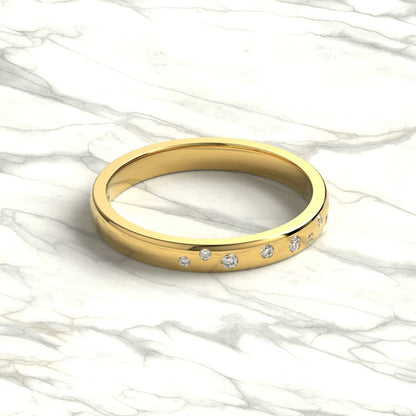 Diamond Flush Round Ring