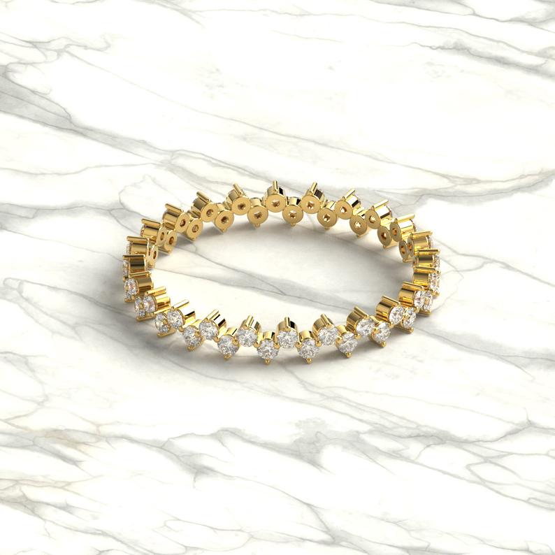 Round Diamond Eternity Wedding Band