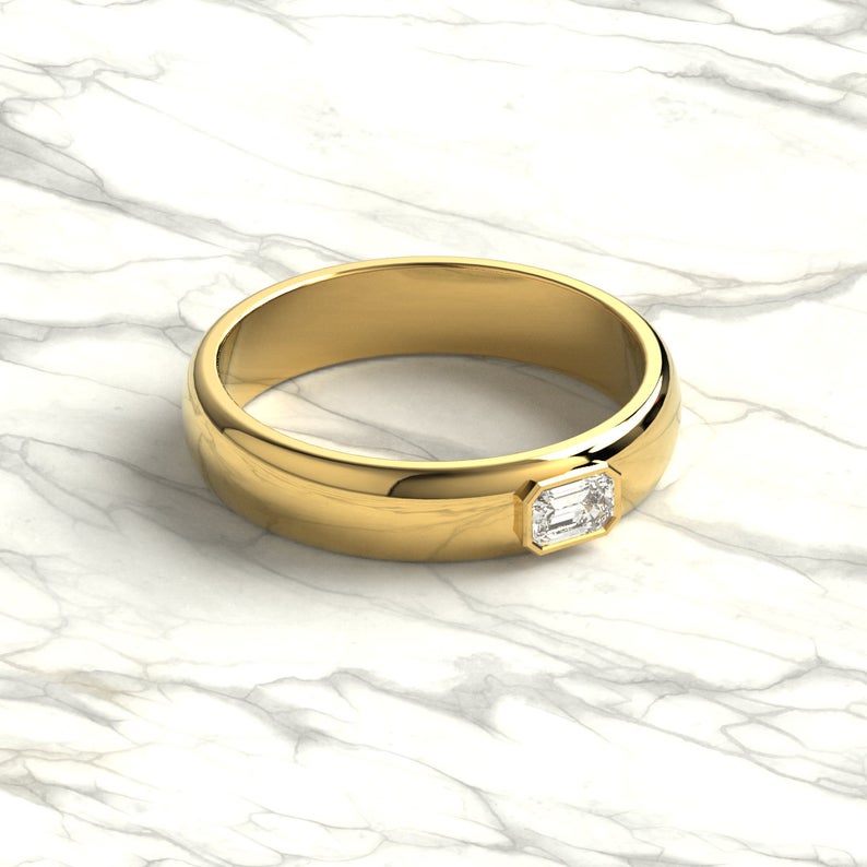 Emerald Cut Diamond Wedding Ring
