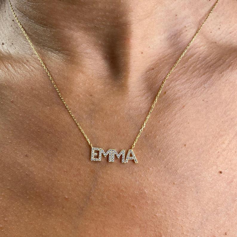 Emma Diamond Name Necklace