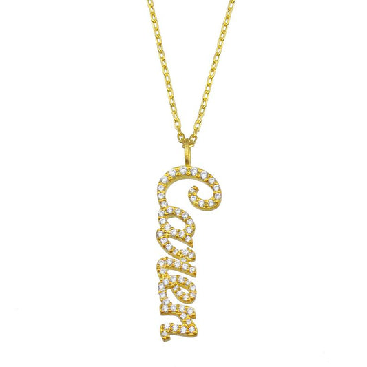 Diamond Vertical Name Necklace
