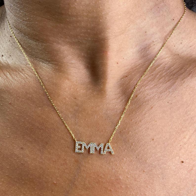 Emma Diamond Name Necklace