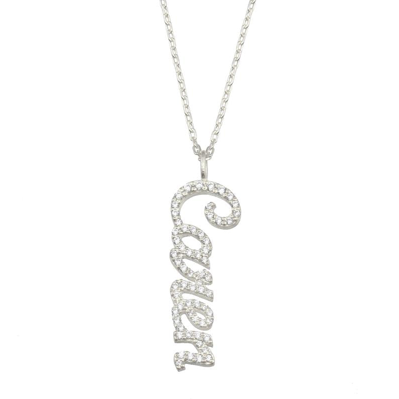 Diamond Vertical Name Necklace