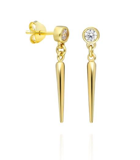 Diamond Dangling Spike Earrings