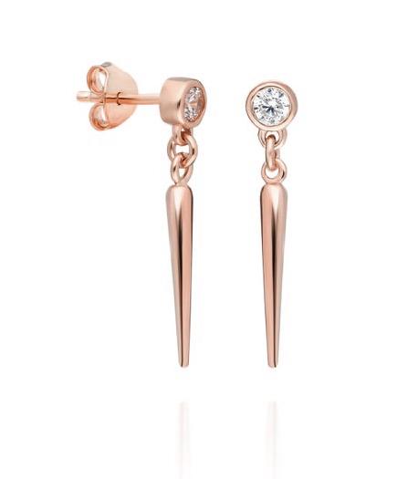 Diamond Dangling Spike Earrings