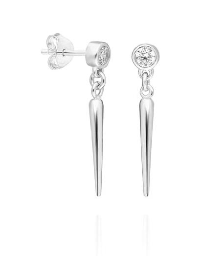 Diamond Dangling Spike Earrings