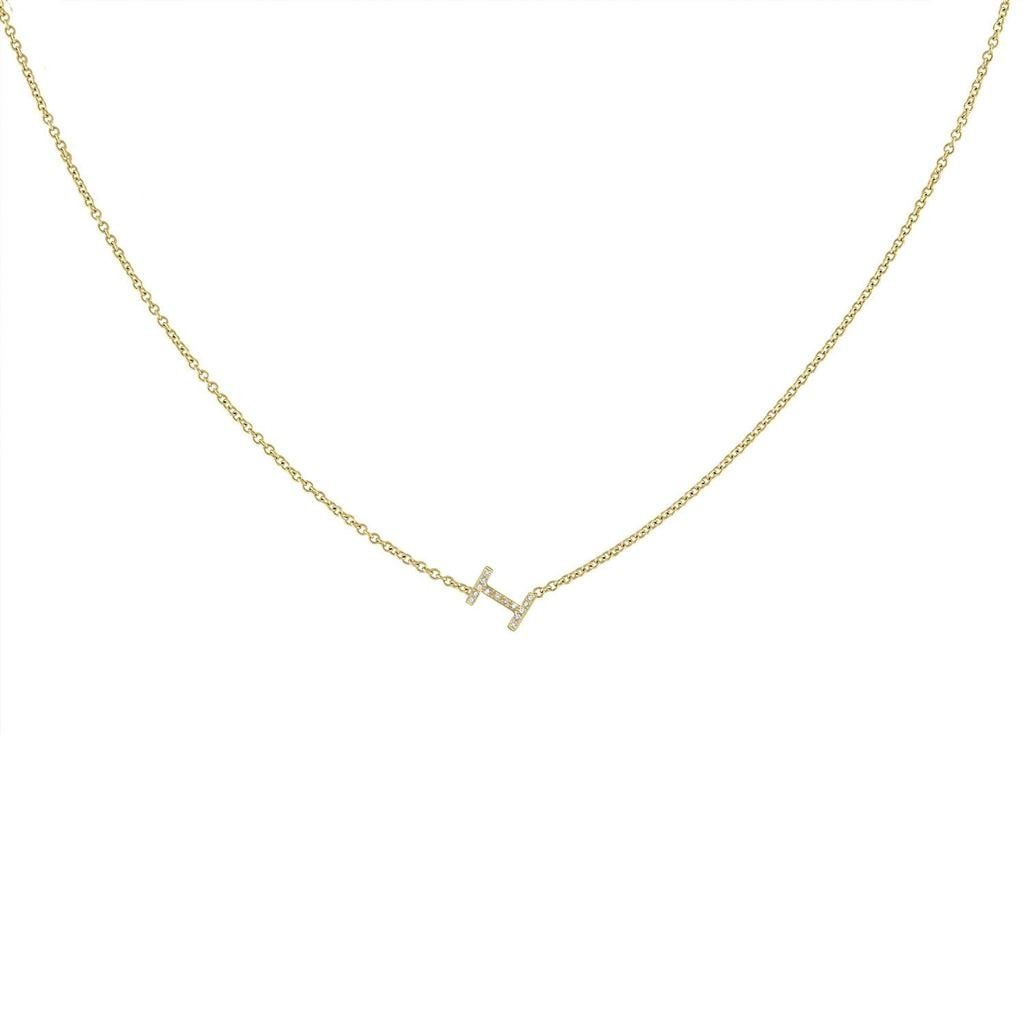 Tiny Diamond Letter Necklace