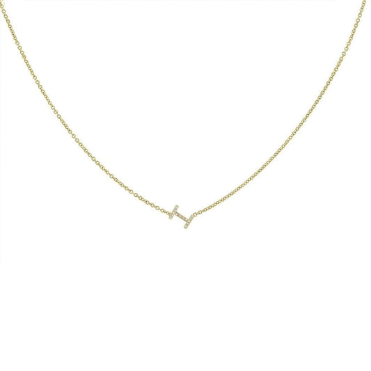 Tiny Diamond Letter Necklace