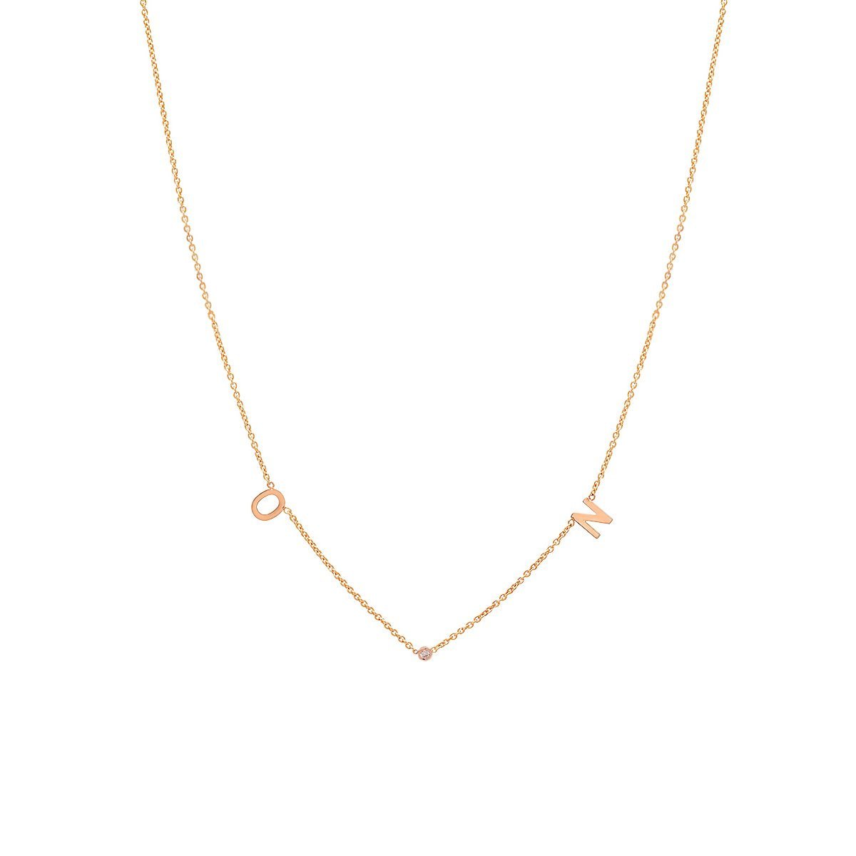 Bezel Diamond Initial Necklace