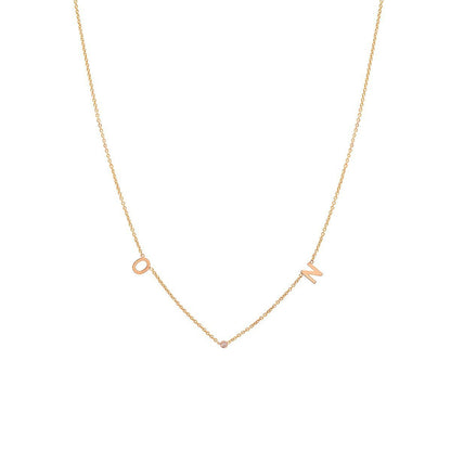Bezel Diamond Initial Necklace