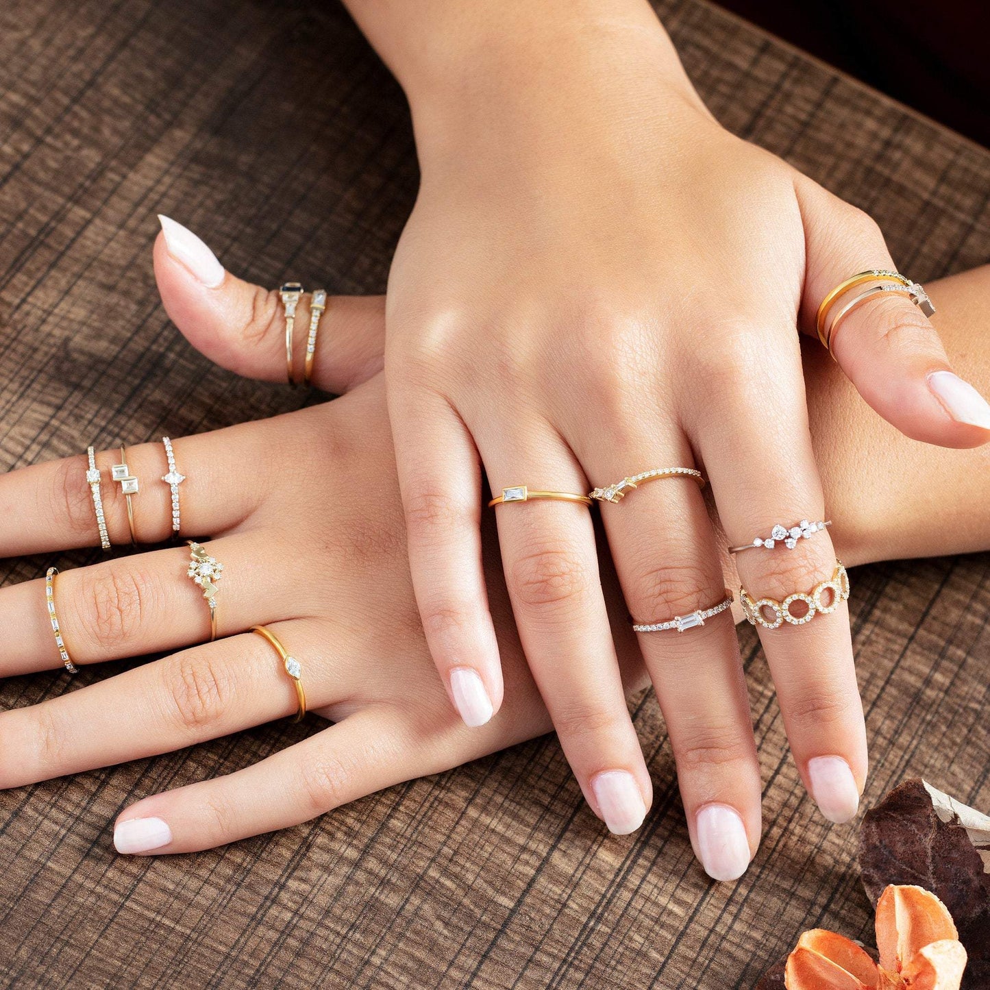 Round Diamond Baguette Ring