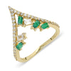 Curved Emerald Diamond Baguette Ring