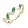 Zig Zag Emerald Diamond Baguette Ring