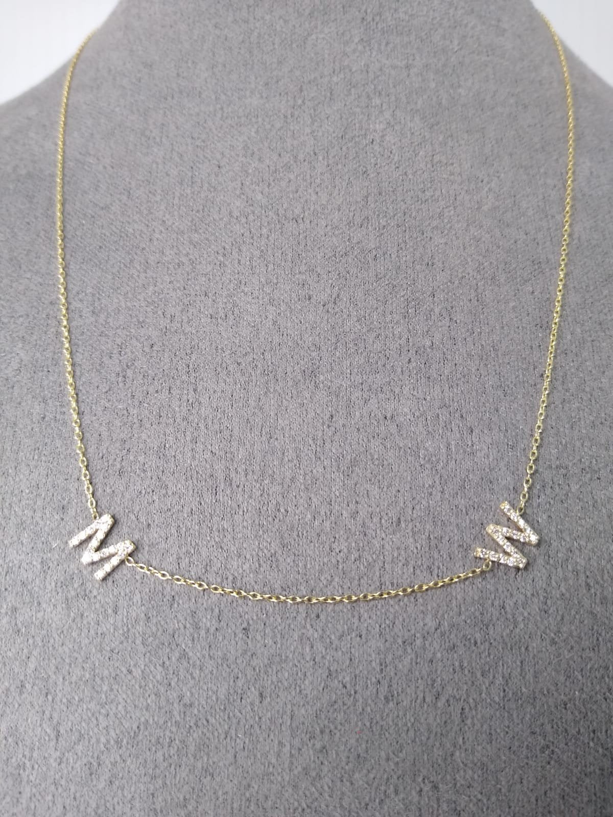 Tiny Diamond Letter Necklace