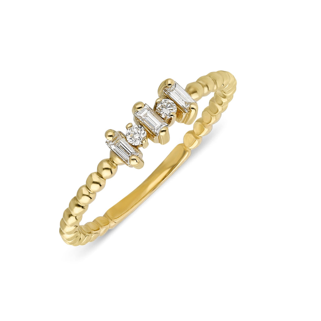 Baguette Diamond Stacking Ring / 14k Gold Baguette Diamond Wedding Band / Diamond Stacking Ring / Anniversary Gift / Diamond Gift Ideas