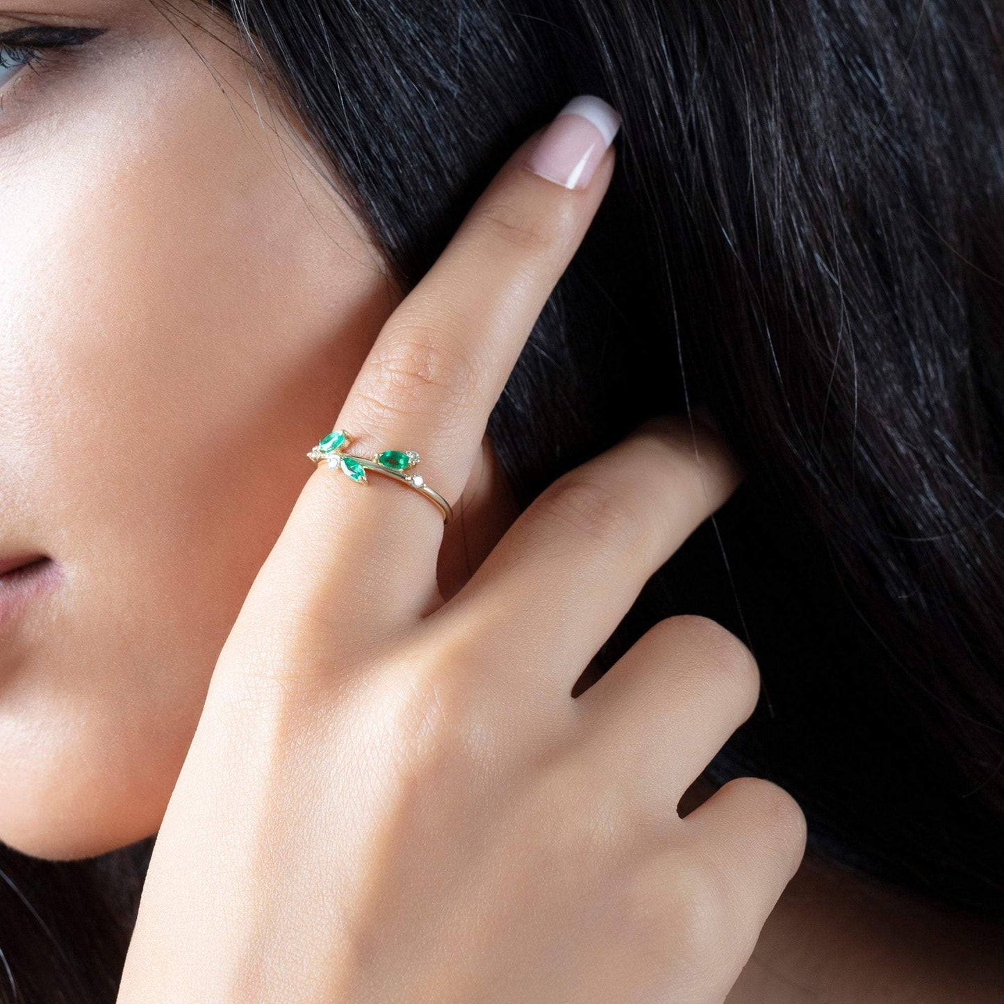 Oval Emerald and Diamond Ring