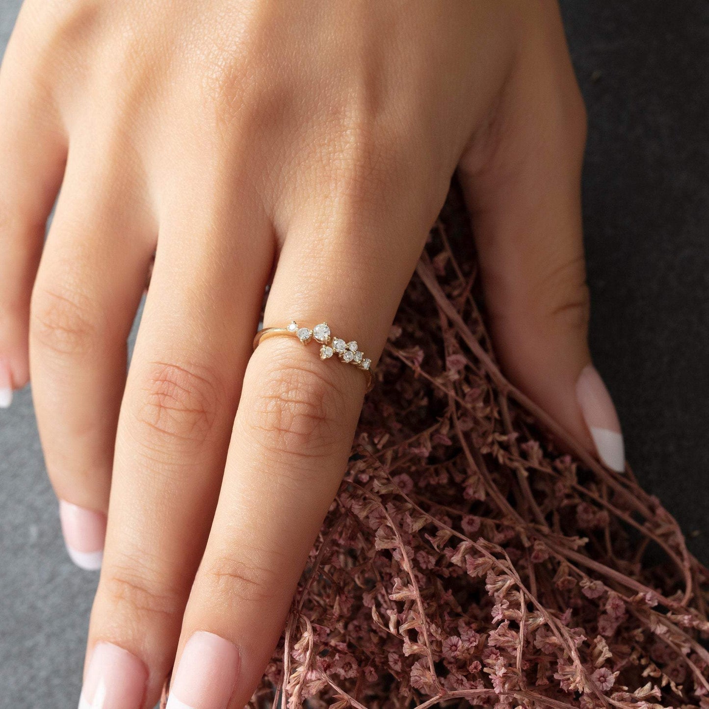 Diamond Cluster Wedding Ring