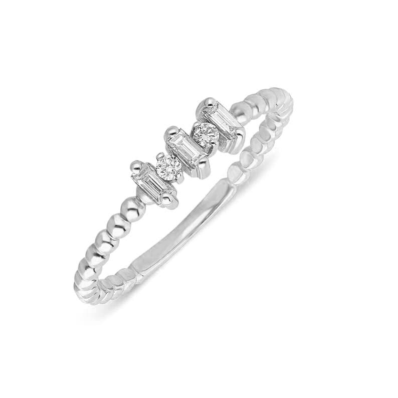 Baguette Diamond Stacking Ring / 14k Gold Baguette Diamond Wedding Band / Diamond Stacking Ring / Anniversary Gift / Diamond Gift Ideas