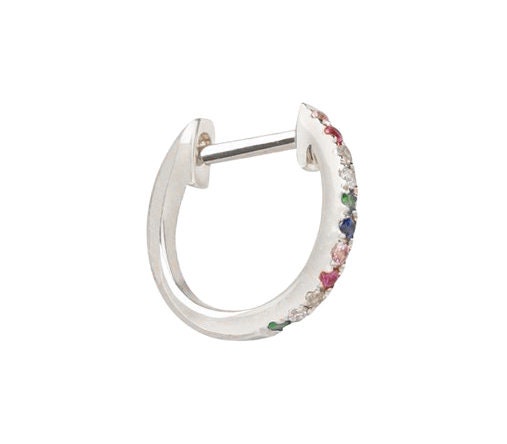 Rainbow Hoop Earrings / 14k Gold Multi Color Hoop Earrings / Anniversary Gift / Birthday Gift / Graduation Gift / Bridal Gift / Wedding Gift