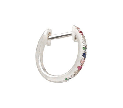 Rainbow Hoop Earrings / 14k Gold Multi Color Hoop Earrings / Anniversary Gift / Birthday Gift / Graduation Gift / Bridal Gift / Wedding Gift