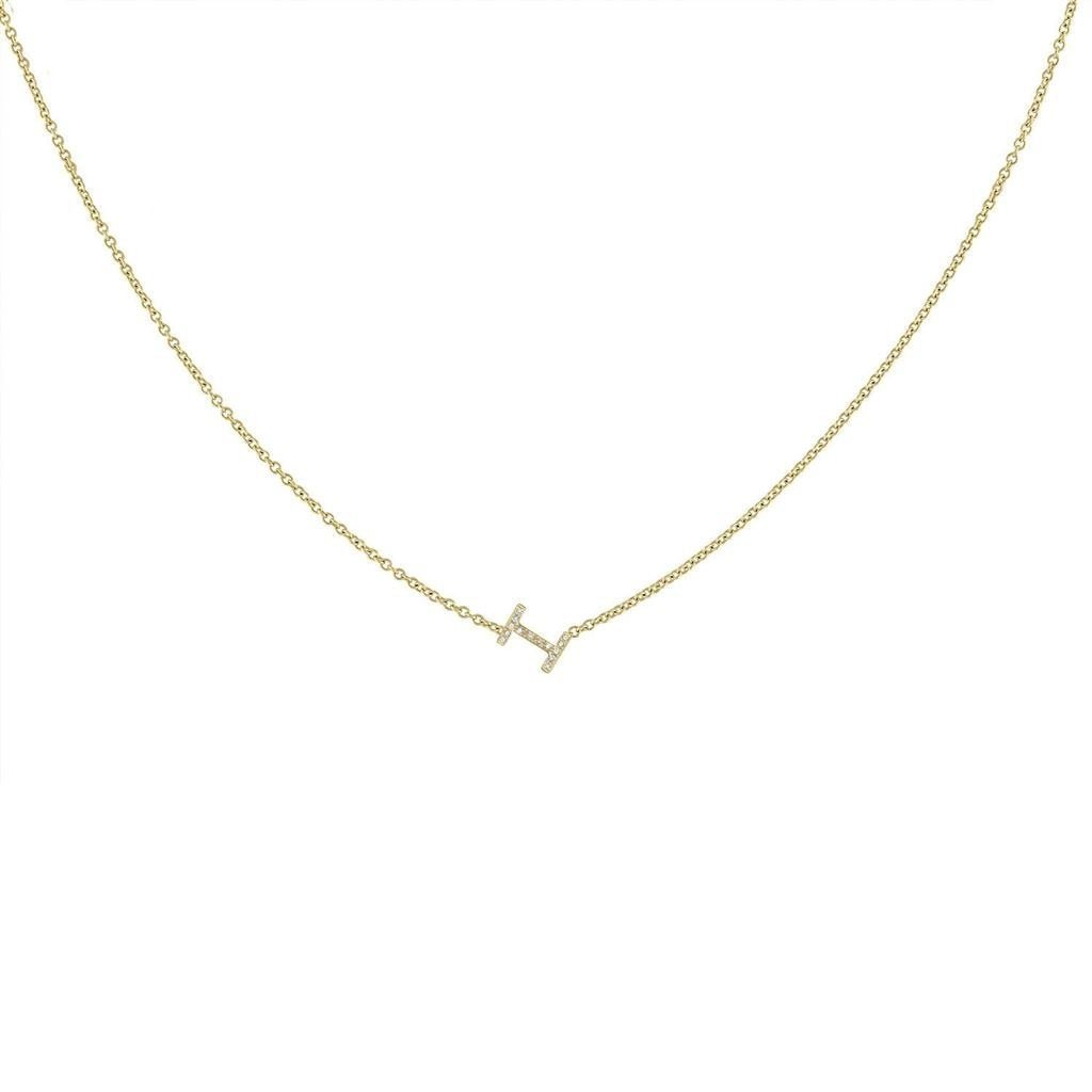 Tiny Diamond Letter Necklace