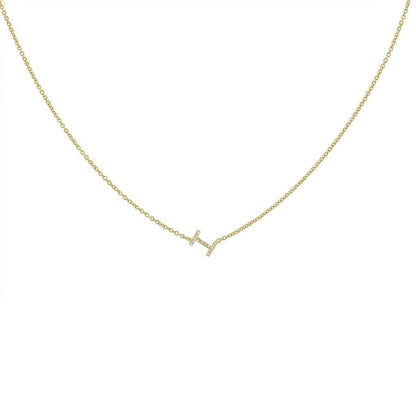 Tiny Diamond Letter Necklace