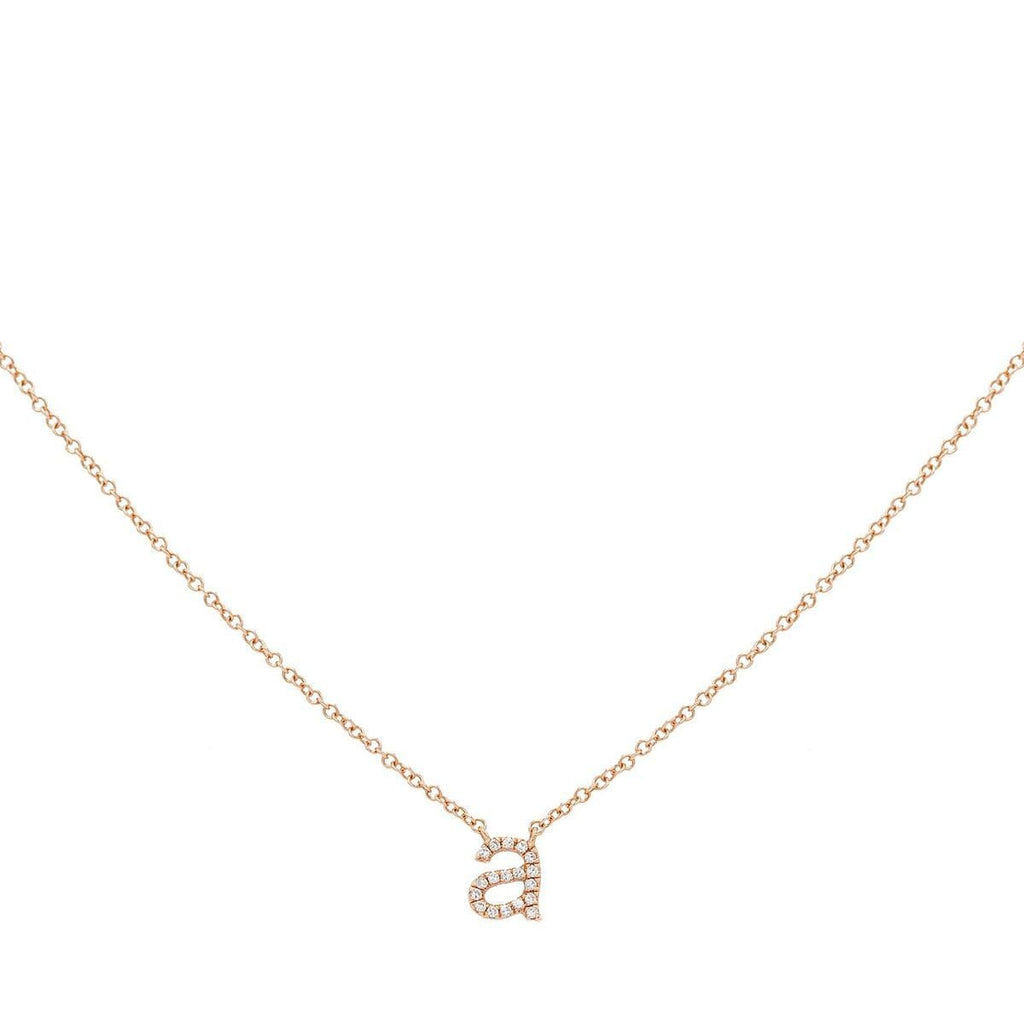 Diamond Initial Necklace / 14k Gold Diamond Initial Necklace / Dainty Necklace / Personalized Necklace / Bridesmaid Gift / Birthday Gift
