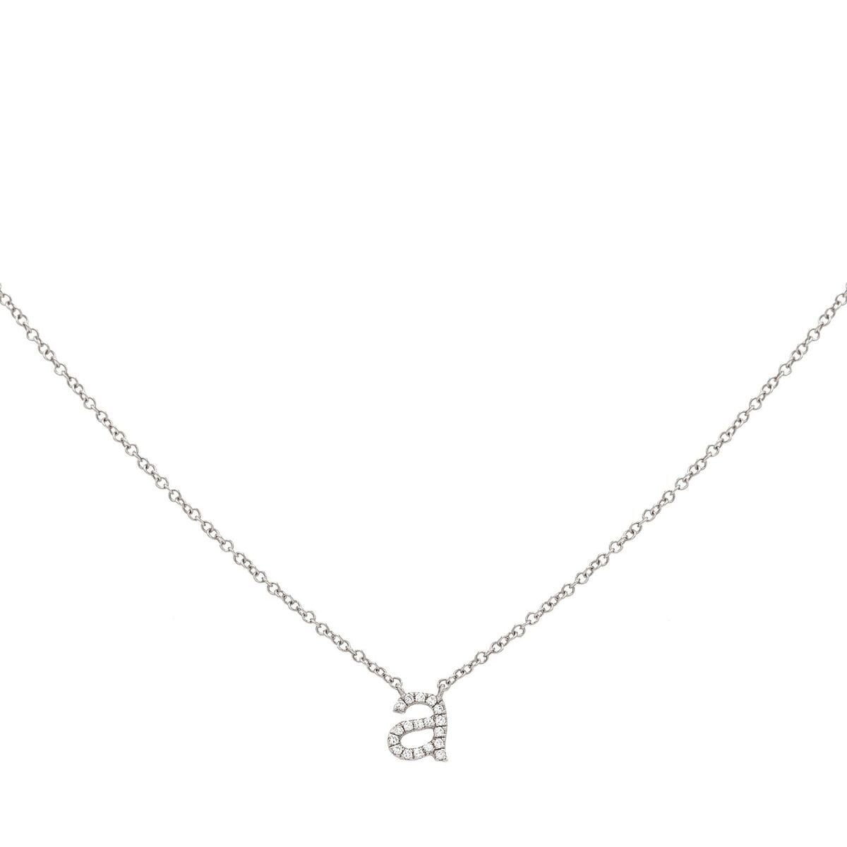 Diamond Initial Necklace / 14k Gold Diamond Initial Necklace / Dainty Necklace / Personalized Necklace / Bridesmaid Gift / Birthday Gift
