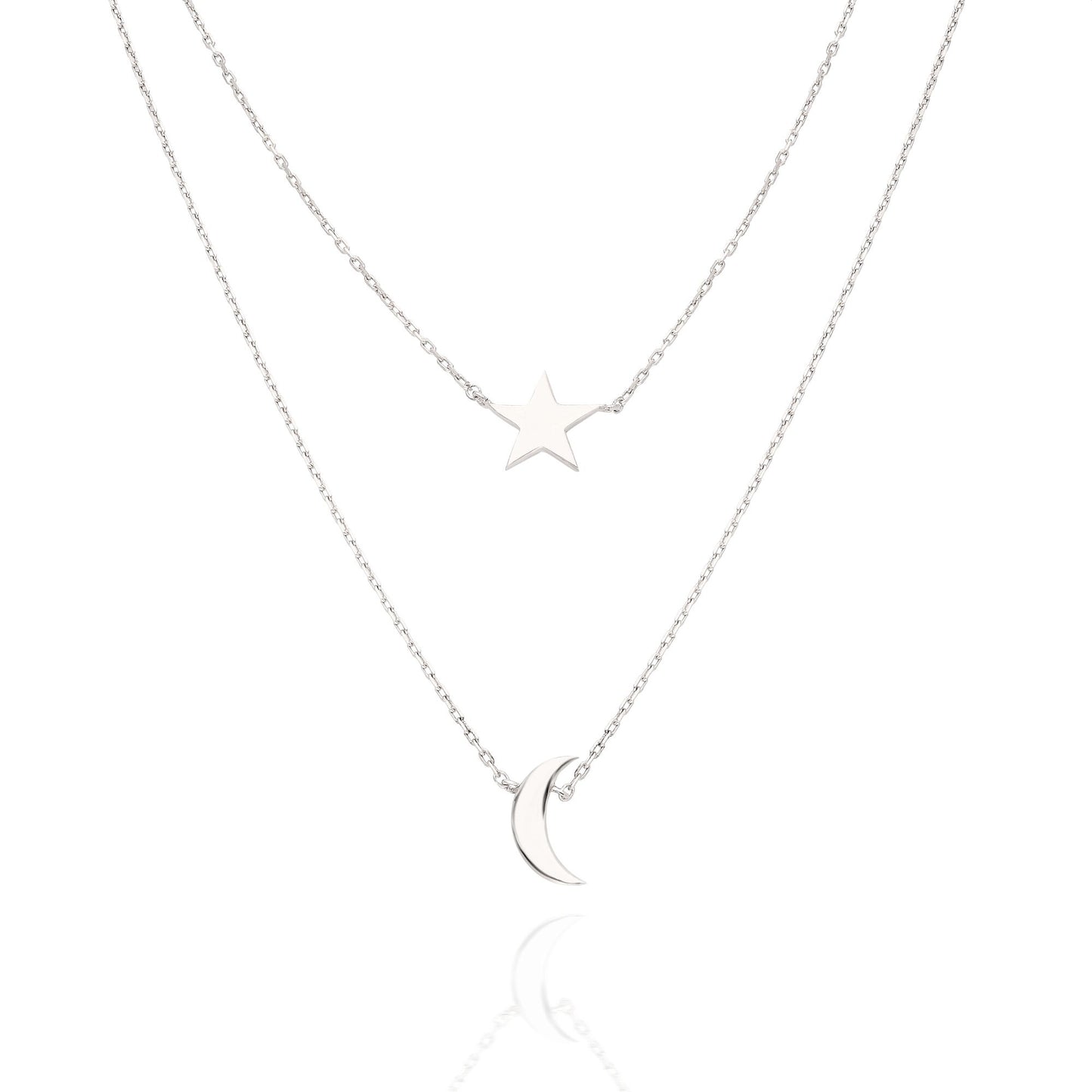 Gold Star Moon Initial Necklace / 14k Gold Star Moon Charm Necklace / Birthday Gift / Graduation Gift / Bridal Gift / Anniversary Gift
