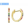 Rainbow Hoop Earrings / 14k Gold Multi Color Hoop Earrings / Anniversary Gift / Birthday Gift / Graduation Gift / Bridal Gift / Wedding Gift