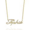 Diamond Name Necklace / 14k Personalized Diamond Name Necklace / Dainty Personalized Diamond Letter Necklace / Script Name Necklace