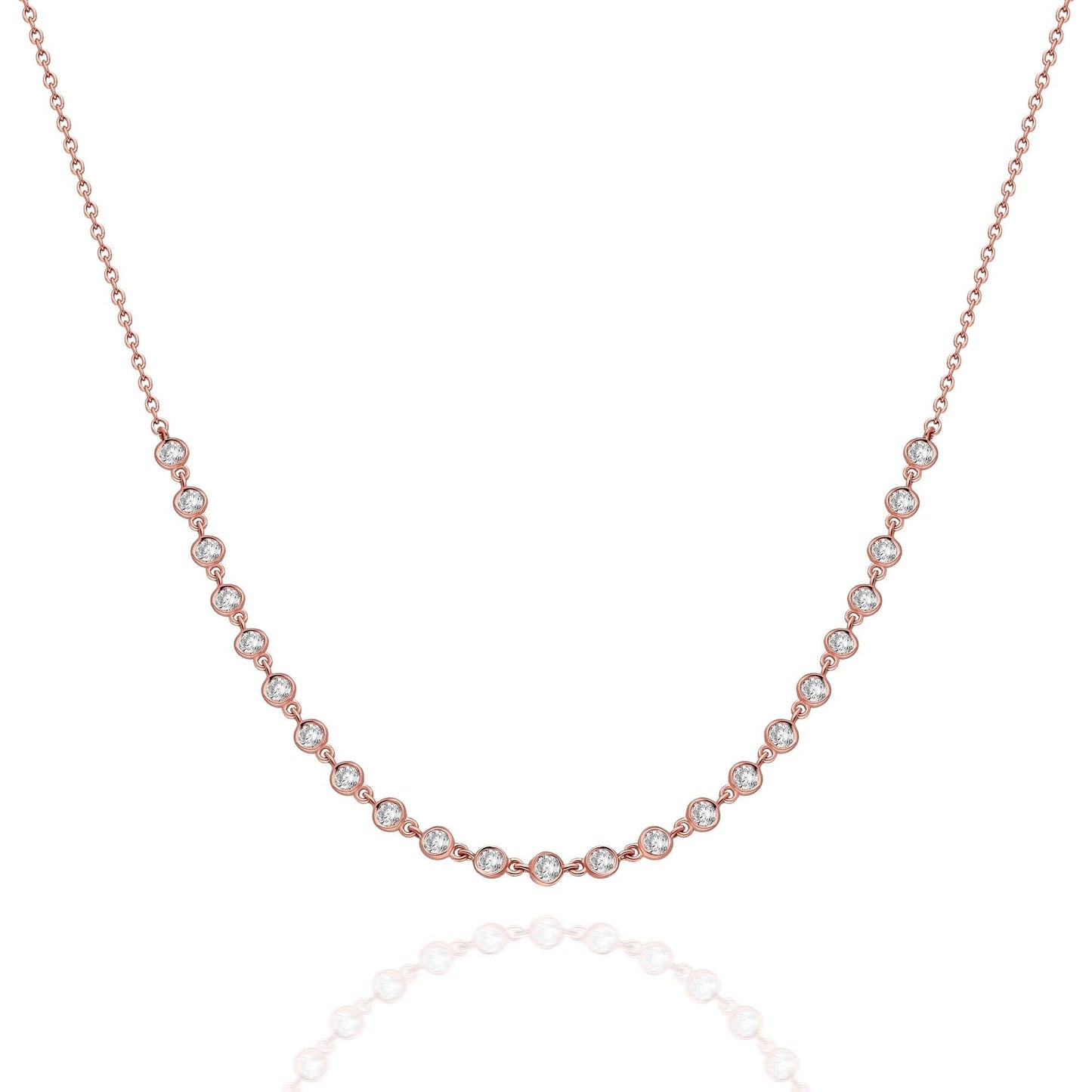 Diamond By the Yard Necklace / 14k Gold Diamond Station Necklace / Diamond Station Necklace / Graduation Gift / Anniversary Gift