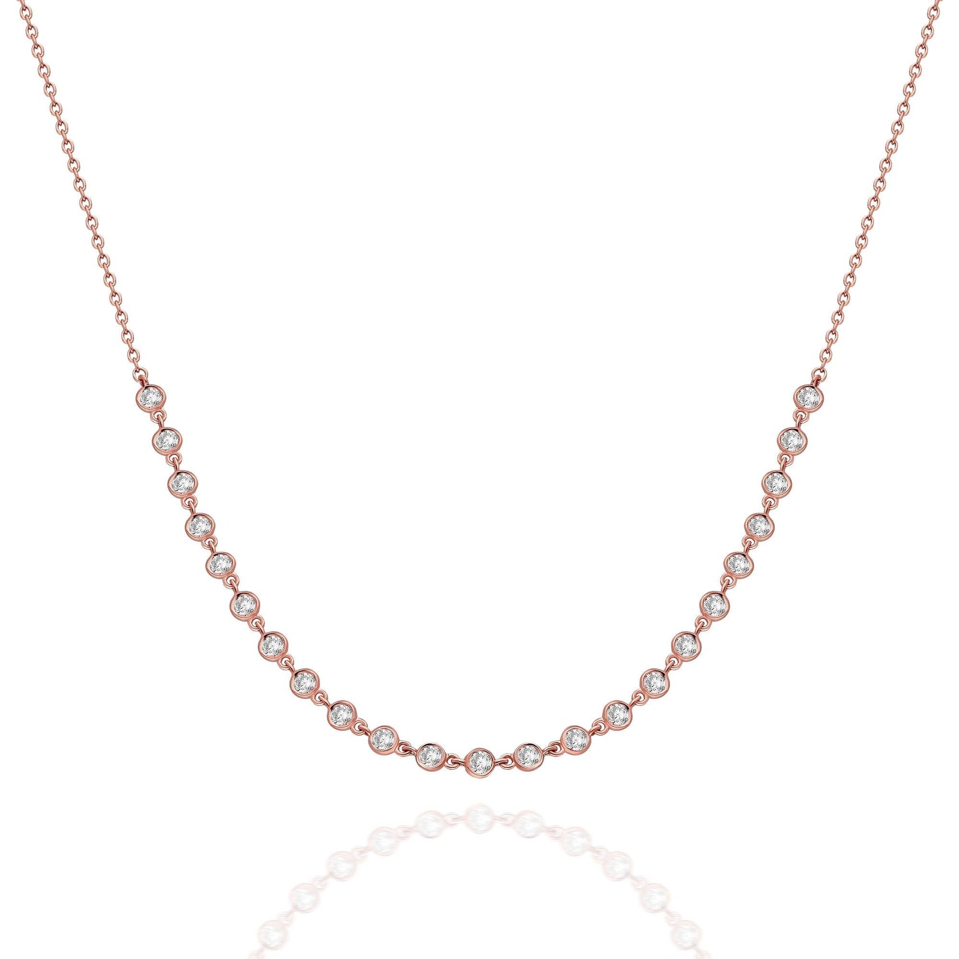 Diamond By the Yard Necklace / 14k Gold Diamond Station Necklace / Diamond Station Necklace / Graduation Gift / Anniversary Gift
