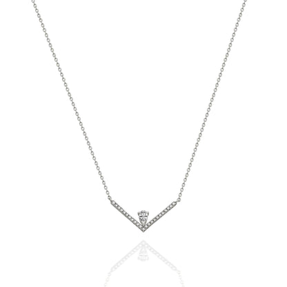 Diamond Chevron Necklace / 14k Gold Diamond V Necklace / Pear Diamond Necklace / Dainty Diamond Necklace Diamond Holiday Gift