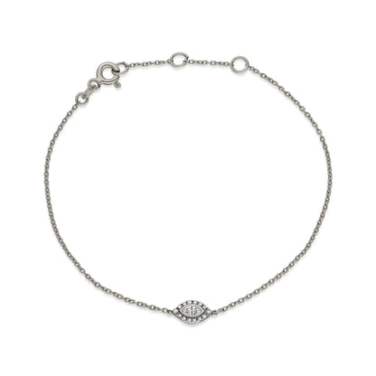 Diamond Evil Eye Bracelet / 14k Diamond Evil Eye Protection Bracelet / Protection Jewelry / Dainty Evil Eye Bracelet / Holiday Gift