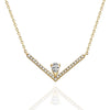 Diamond Chevron Necklace / 14k Gold Diamond V Necklace / Pear Diamond Necklace / Dainty Diamond Necklace Diamond Holiday Gift