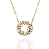 Diamond Cluster Circle Necklace / 14k Gold Diamond Cluster Necklace / Fancy Diamond Necklace / Dainty Diamond Necklace / Holiday Gift