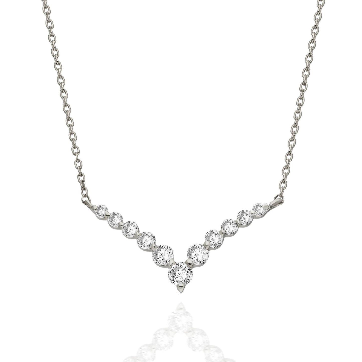 Diamond Curved Chevron Necklace