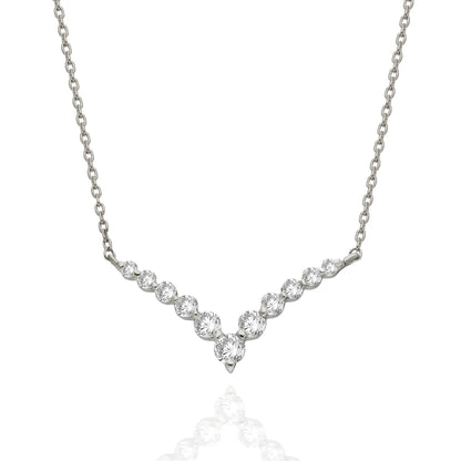 Diamond Curved Chevron Necklace