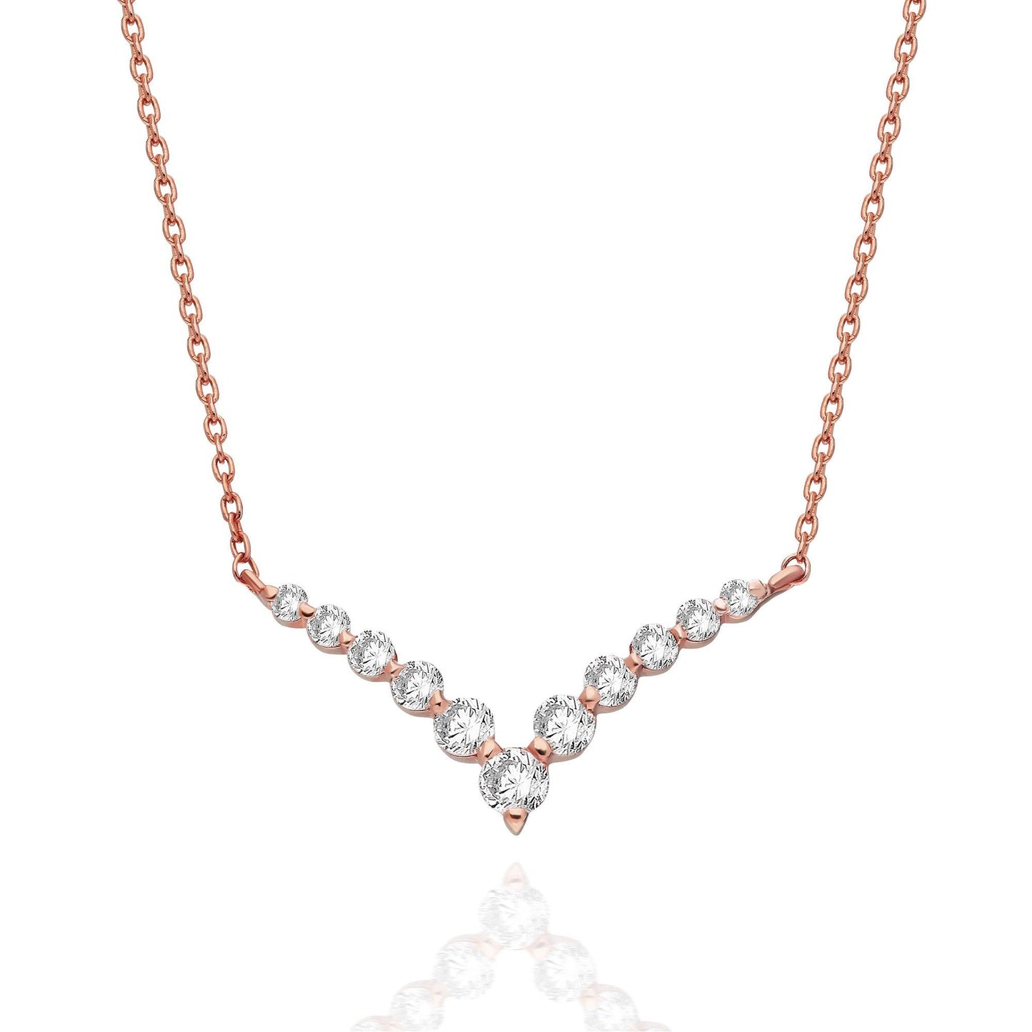Diamond Curved Chevron Necklace