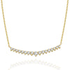 Diamond Bar Necklace / 14k Gold Diamond Curved Bar Necklace / Dainty Diamond Necklace / Diamond Birthday Gift / Diamond Gift Ideas