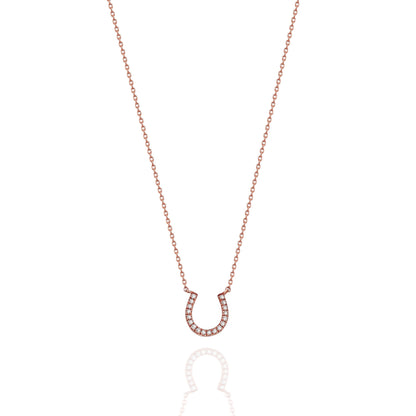 Diamond Horseshoe Necklace / 14k Gold Diamond Horseshoe Necklace / Layer Necklace / Birthday Gift / Graduation Gift / Anniversary Gift