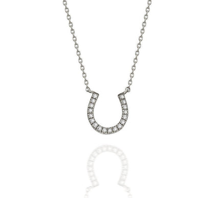 Diamond Horseshoe Necklace / 14k Gold Diamond Horseshoe Necklace / Layer Necklace / Birthday Gift / Graduation Gift / Anniversary Gift