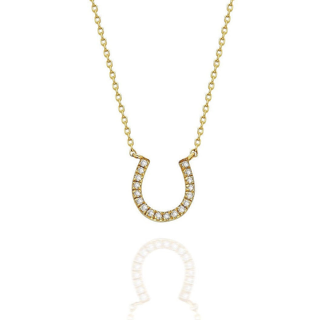 Diamond Horseshoe Necklace / 14k Gold Diamond Horseshoe Necklace / Layer Necklace / Birthday Gift / Graduation Gift / Anniversary Gift