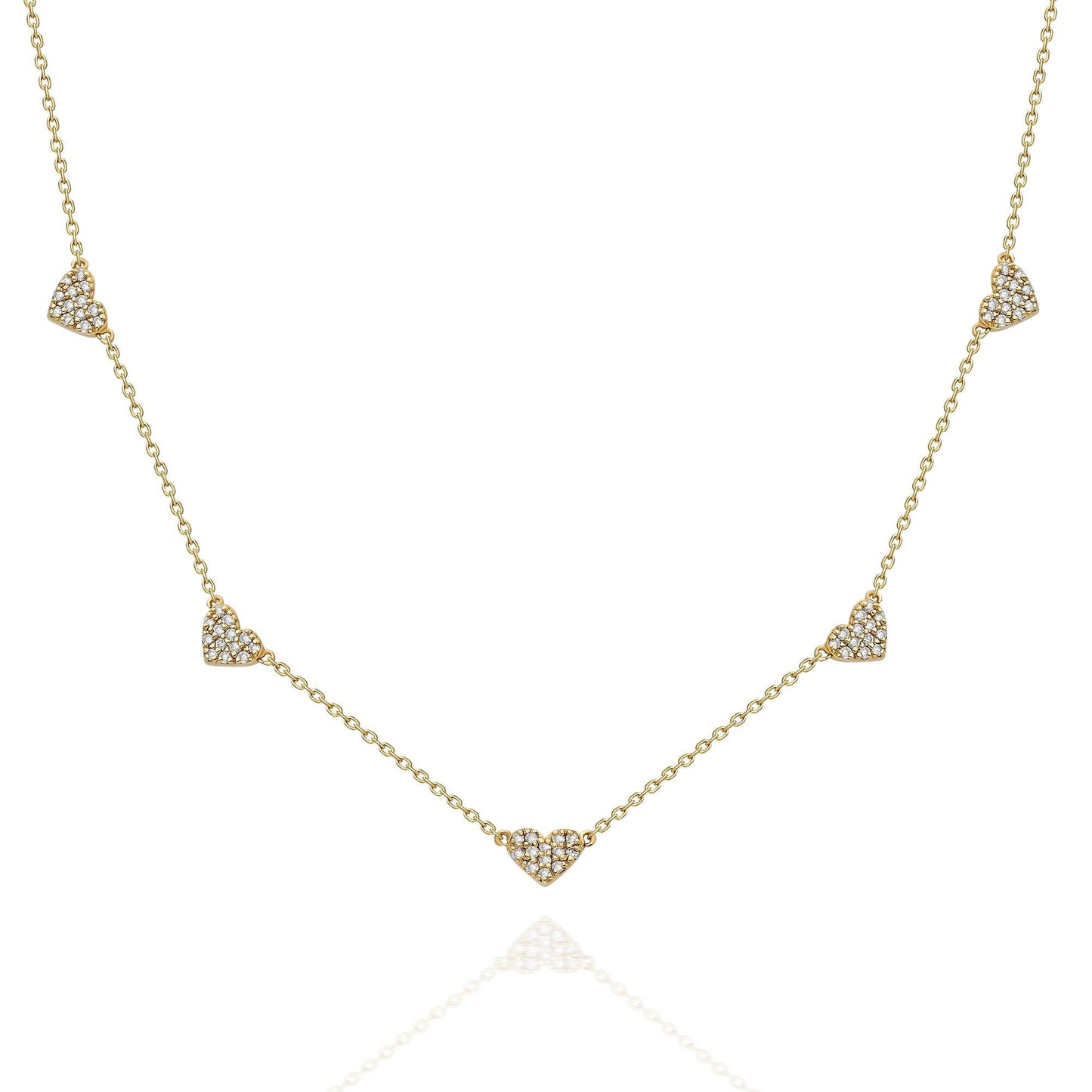 Heart Station Diamond Necklace
