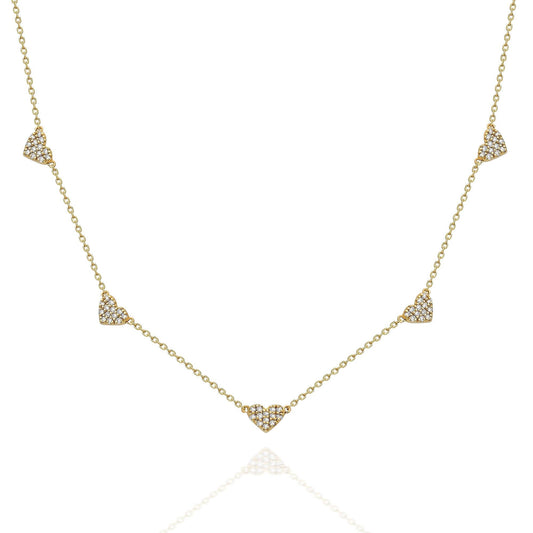 Heart Station Diamond Necklace