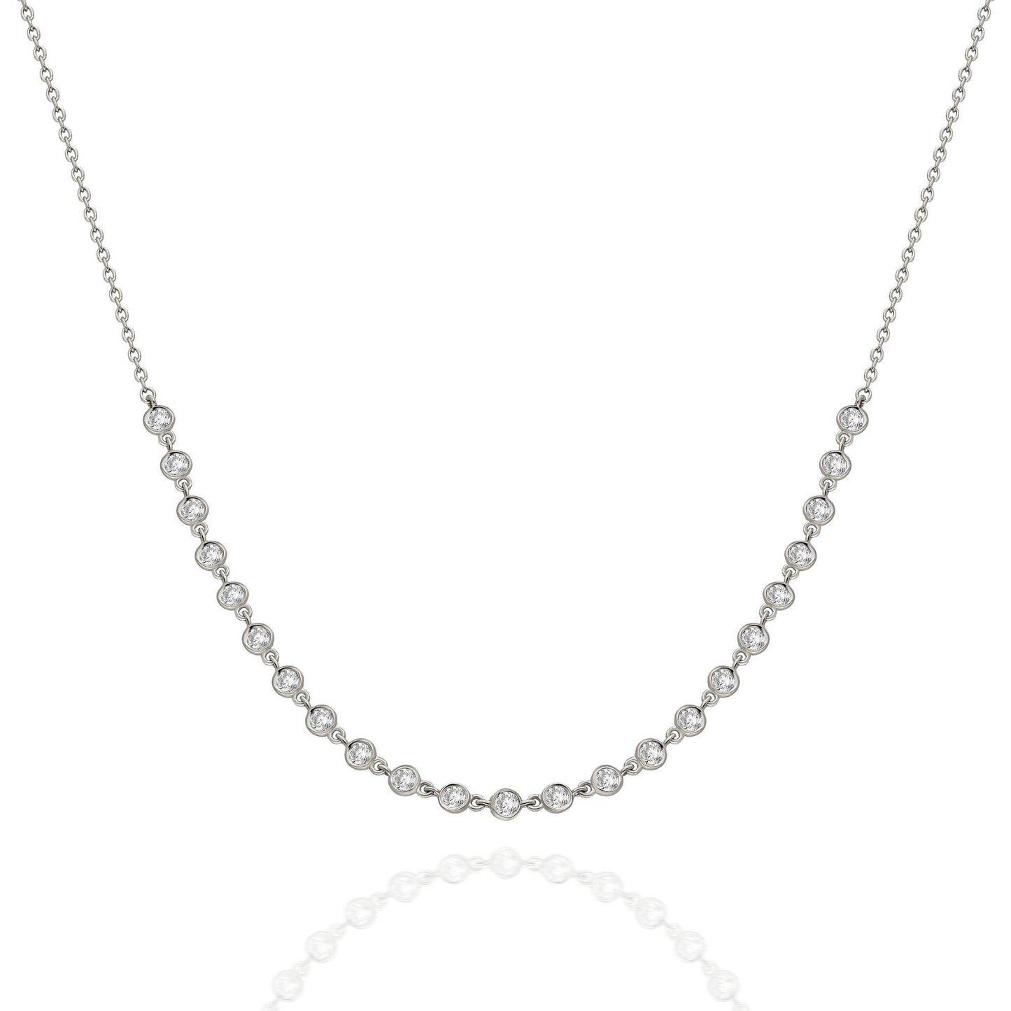 Diamond By the Yard Necklace / 14k Gold Diamond Station Necklace / Diamond Station Necklace / Graduation Gift / Anniversary Gift